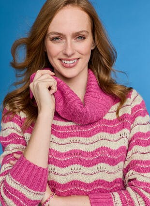 Cowl Neck Patterned Jumper