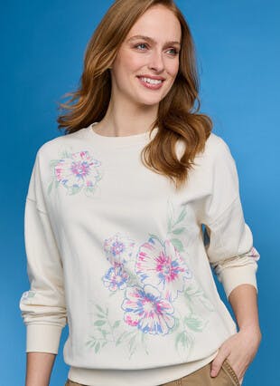 Pure Cotton Placement Print Sweatshirt 