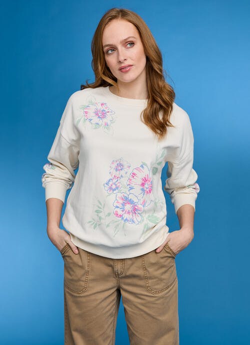 Pure Cotton Placement Print Sweatshirt 
