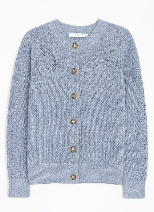 Pure Cotton Crew Neck Textured Cardigan
