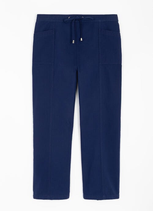 Pure Cotton Chambray Crop Trouser