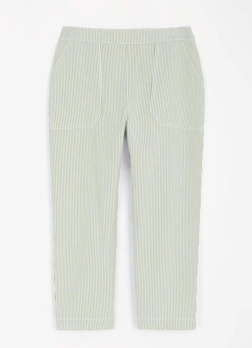 Seersucker Stripe Crop Trousers