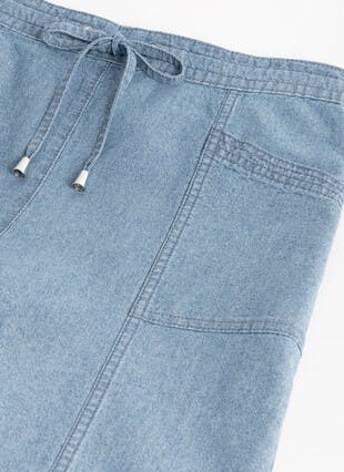 Pure Cotton Chambray Crop Trouser