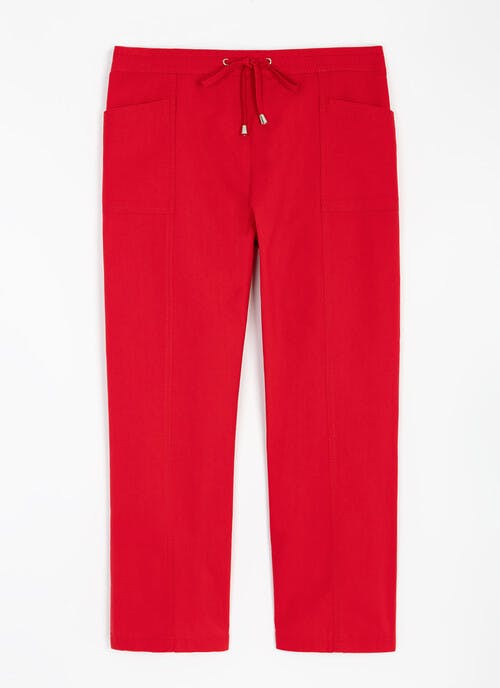 Pure Cotton Chambray Crop Trouser