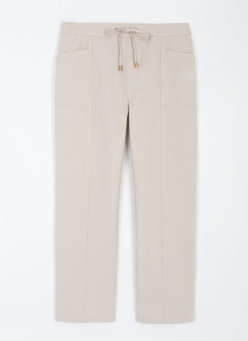 Pure Cotton Chambray Crop Trouser