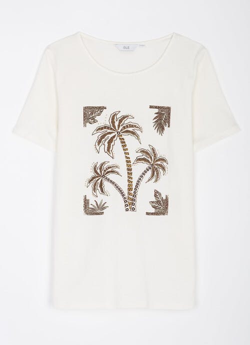 Pure Cotton Palm Embroidered Top