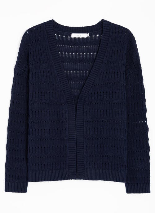 Pure Cotton Textured Edge To Edge Cardigan