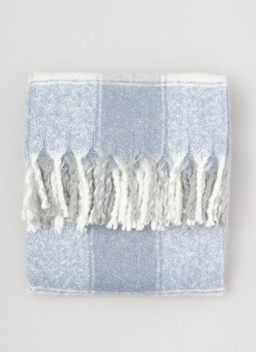 Boucle Check Blue Throw