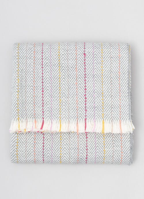Herringbone Stripe Grey Throw
