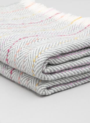 Herringbone Stripe Grey Throw