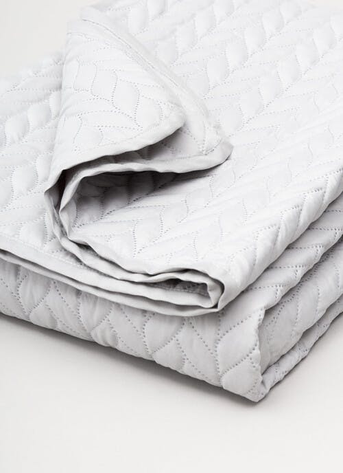 Leaf Quilted Pinsonic Grey Throw