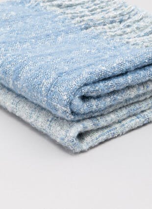 Ombre Boucle Turquoise Throw