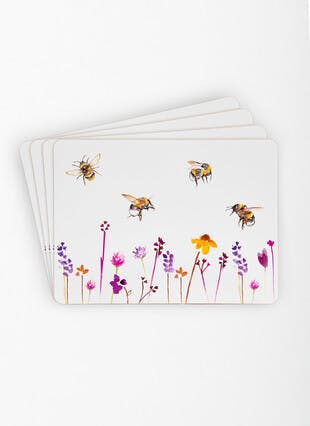 Busy Bees Set of 4 Cork-Backed Placemats