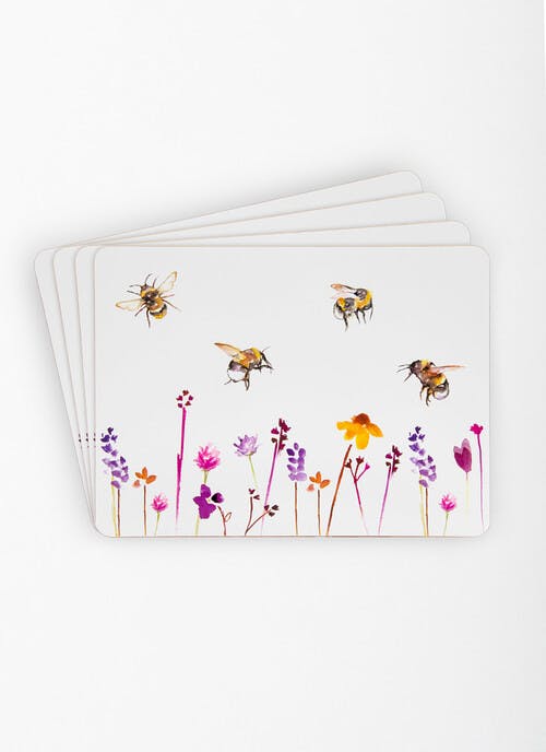 Busy Bees Set of 4 Cork-Backed Placemats
