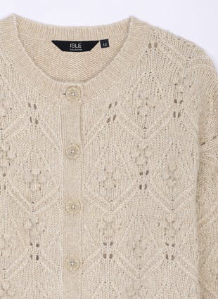 Wool Blend Textured Cardigan