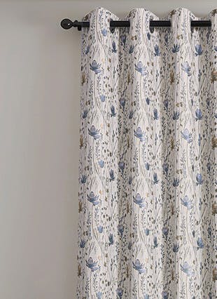 Floral Jacquard Natural Curtains