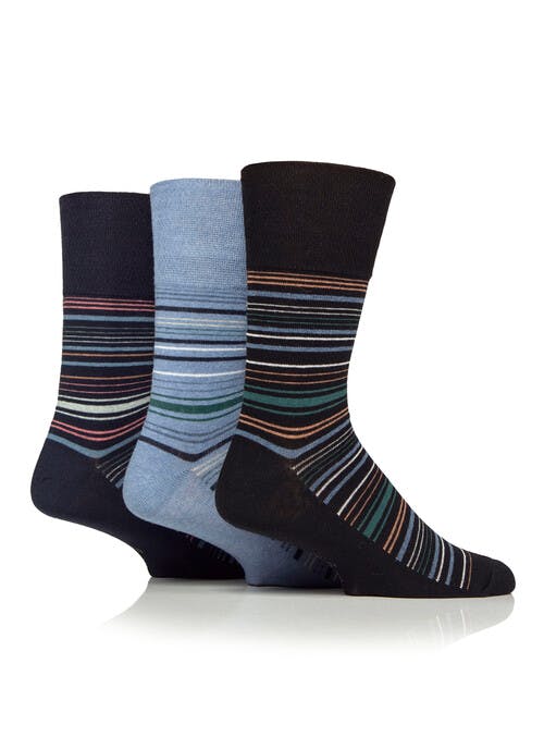 3pk Cotton Rich Fine Stripe Socks