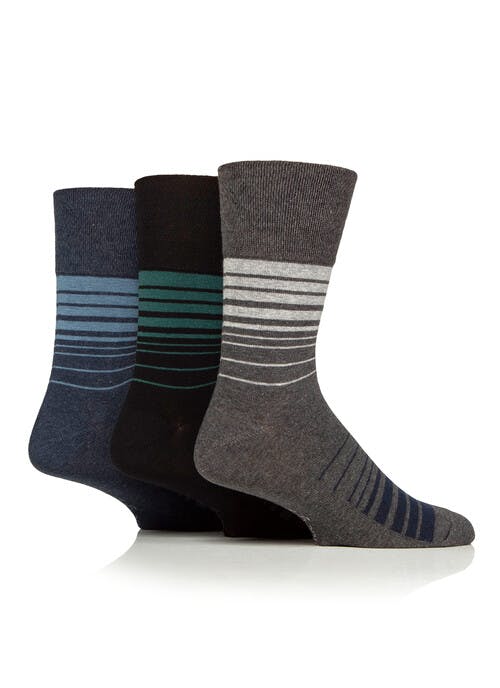 3pk Cotton Rich Gradient Stripe Socks