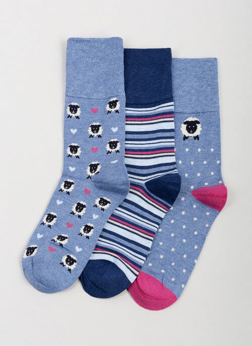 3pk Bamboo Comfort Top  Socks 