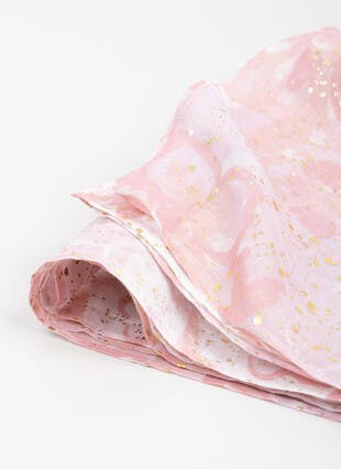 Lightweight Floral Print Scarf With Foil