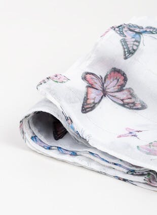 Lightweight Lurex Butterfly Scarf