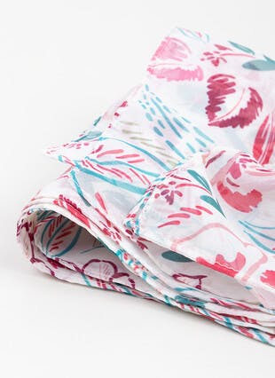 Lightweight Botanic Print Scarf