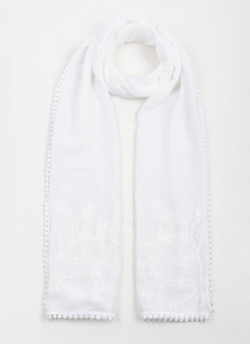 Embroidered Lurex Scarf 