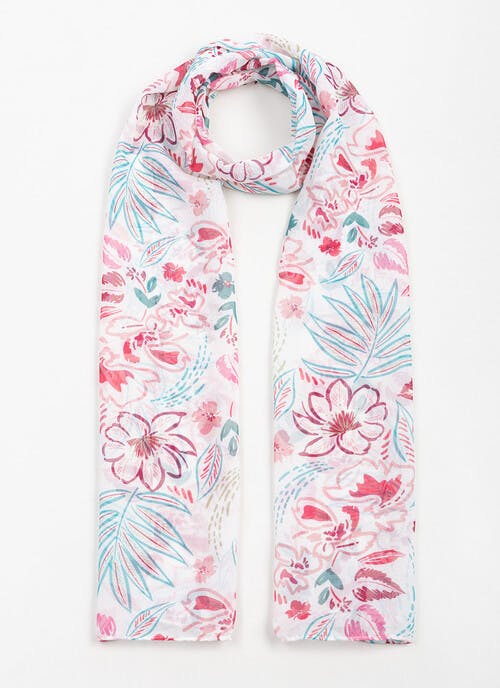 Lightweight Botanic Print Scarf