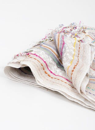 Textured Sequin Stripe Scarf 