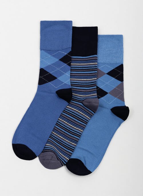 3pk Comfort Top Cotton Rich Socks