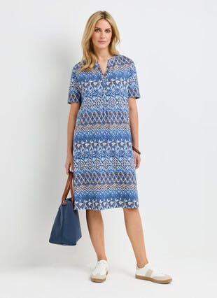 Pure Cotton Jersey Print Dress