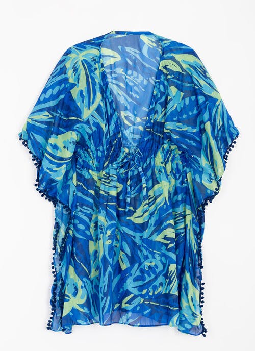 Leaf Print Beach Cover Up Kaftan