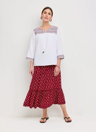 Tiered Printed Maxi Skirt