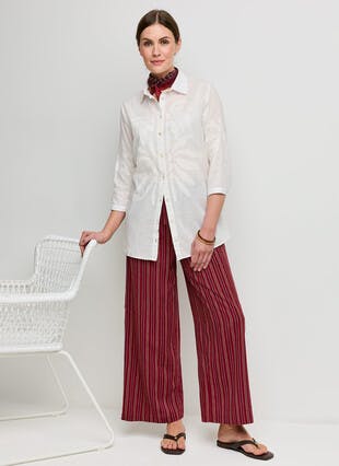 Linen Blend Stripe Trouser