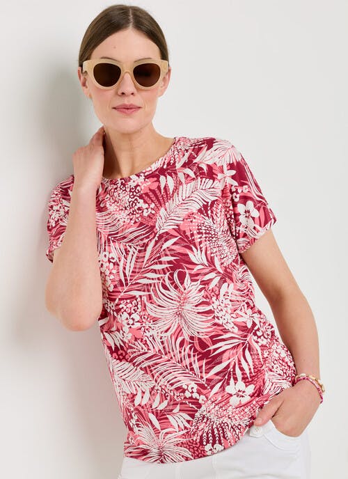 Printed Crew Neck Top