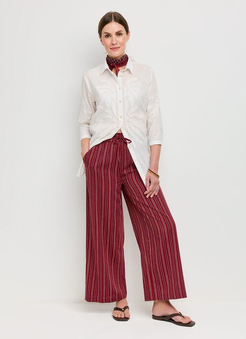 Linen Blend Stripe Trouser