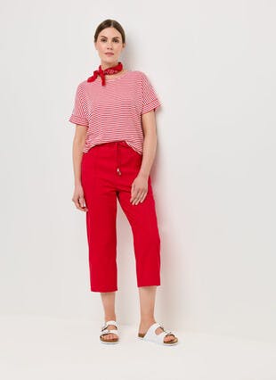 Pure Cotton Chambray Crop Trouser