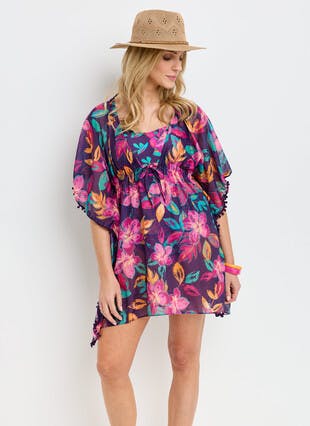 Floral Print Beach Cover Up Kaftan 