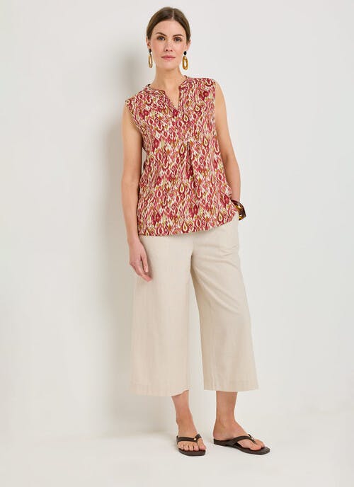 Linen Blend Pull On Trousers