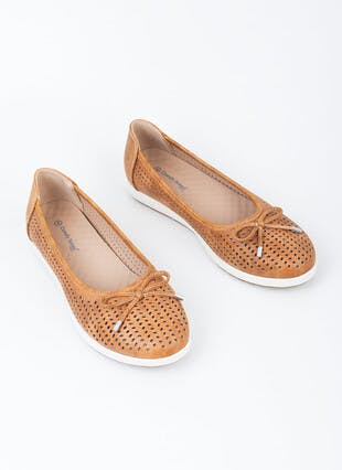Slip On Laser Cut Ballerina Shoe