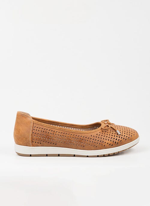 Slip On Laser Cut Ballerina Shoe