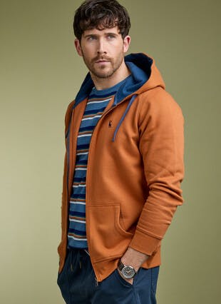 Cotton Rich Zip Through Hoodie