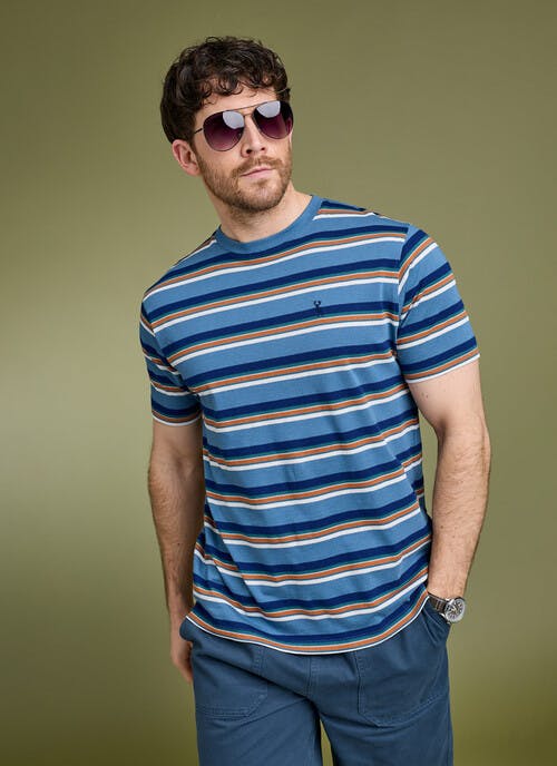 Pure Cotton Textured Stripe T-Shirt
