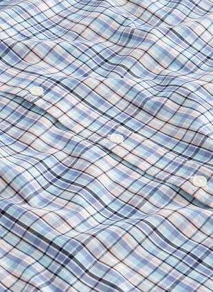 Essential Cotton Blend Button Down Check Short Sleeve Shirt