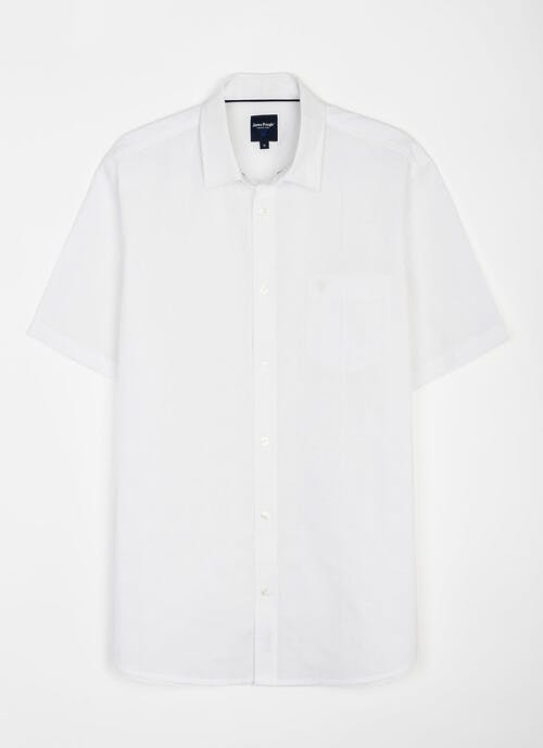 Pure Cotton Seersucker Textured Stripe Short Sleeve Shirt