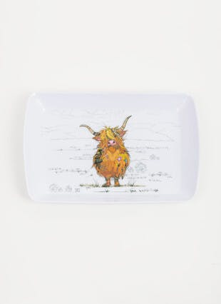 Bug Art Hamish The Highland Cow Small Melamine Tray