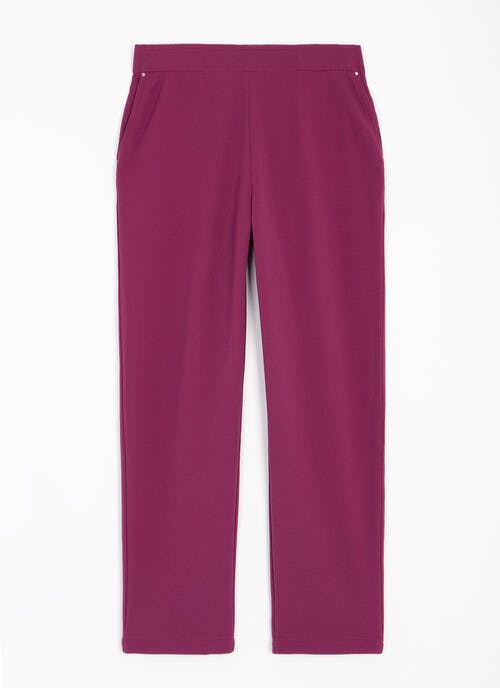 Crepe Textured Pull On Trousers