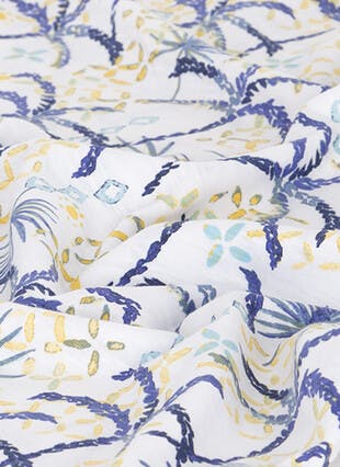 Pure Cotton Stitch Trim Printed Vest