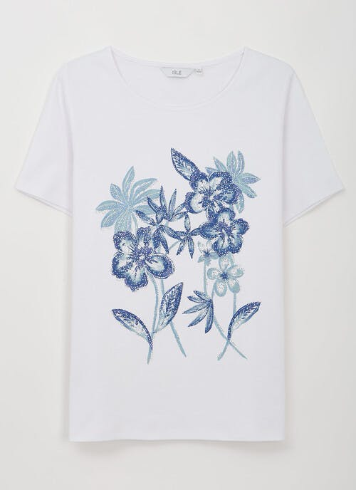 Pure Cotton Floral Embellished Top