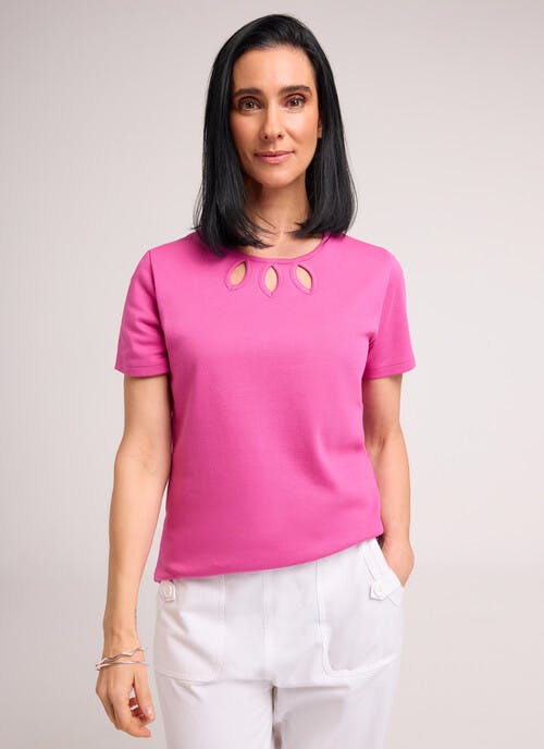 Pure Cotton Keyhole T-Shirt